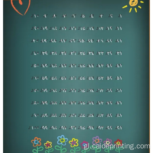 Conxunto de 3 carteis de papel plastificados con carta Braille